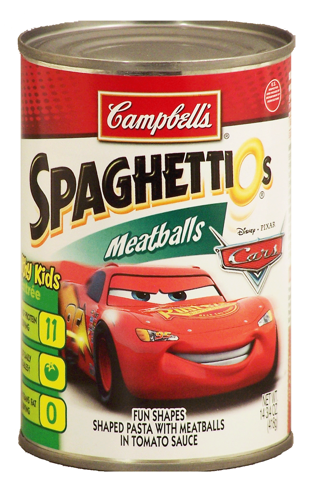 Campbell's&nbsp;Spaghetti O's Canned Pasta&nbsp;Cars Fun Shapes w/Meatballs In Tomato Sauce Full-Size Picture